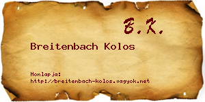 Breitenbach Kolos névjegykártya